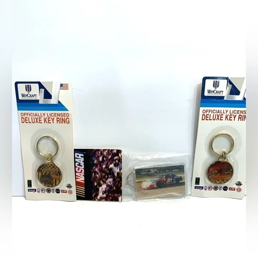 3 Vintage NASCAR Keychains NEW SEALED Kyle Petty Ernie Irvin Talladega Speedway